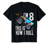 Youth 8 Year Old Shirt 8th Birthday Boy Monster Truck Car T-Shirt