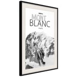 Plakat - Mont Blanc - 40 x 60 cm - Sort ramme med passepartout
