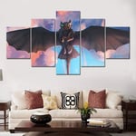 104Tdfc How to Train Your Dragon Movie Framed Large Pictures Paintings On Canvas 5 Pieces Creative Gift 5 Panel Canvas Wall Art Canvas Prints Modern Home Living Room Office Modern Decoration Gift