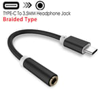 la couleur noire Adaptateur USB Type-C Vers Jack 3.5mm OTG, Câble Audio Aux pour Écouteurs Xiaomi MI 10 9 Oneplus 8 7 Pro