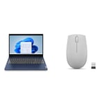 Lenovo IdeaPad 3 | 15 inch Full HD Laptop | Intel Core i7-1165G7 | 8GB RAM | 512GB SSD | Windows 11 Home in S Mode | Abyss Blue & 300 Wireless Compact Mouse (Arctic Grey) with battery
