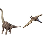 Jurassic World Dominion Dinosaur Toy, Brachiosaurus Action Figure 32 Inches Long with Posable Joints, HFK04 & Dominion Roar Strikers Pteranodon Dinosaur Action Figure