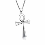 Ankh-kors Halsband för Man Kvinna Forntida Egypten Symbol för Liv och Evighet Amulett Bön Smycken Ankh Hänge Halsband Silver