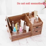 Wooden Makeup Cosmetic Organizer Desktop Drawer Jewelry Storage D Wood Grain Color