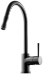 Tapwell Köksblandare EVO185 med utdragbar pip (Black Chrome)