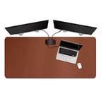 ZORESYN 3XL Large Mouse Pads (120x60cm) - PU Leather Extended Large Gaming Mousepad Desk Mat - Nonslip Base and Waterproof Desktop Keyboard Extended Mouse Mat (Light Brown, 3X-Large)