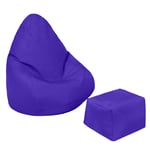 Loft 25 Purple Children's Bean Bag Footstool Indoor/Outdoor Gaming Beanbag Chair