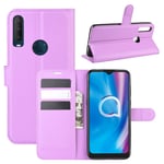 Aidinar Case for Alcatel 1S 2020 Case, Stand Feature Flip Wallet Cover/with Credit Card Slots/Magnetic Closure Cover, for Alcatel 1S 2020 Phone Protective Case(Purple)
