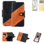 Sleeve for Xiaomi Poco C40 Wallet Case Cover Bumper black Brown 