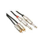 Cable professionnel audio. 2 x rca male vers 2 x jack mono 6.35mm (5m) PAC118 RI1747