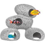 Akvariedekoration Grottor - Stengrottor för Räkor, Ciklider Gömmer Avel Avel, Fisk Kan Simma Genom Stenhålet, 4 Stenar