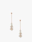 kate spade new york Mother of Pearl Pavé Drop Earrings, Cream/Rose Gold