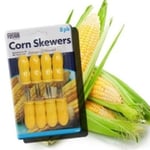 STAINLESS STEEL CORN ON THE COB SKEWERS HOLDERS BBQ PRONGS FORKS GARDEN PARTY 8p