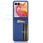 EIDERWOOD Motorola Razr 50 Ultra 5G PU Läderfodral med Korthållare - Blå