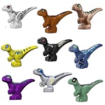 Jurassic dinosaurie byggklossar delar baby dinosaurie Tyrannosaurus Rex velociraptor leksaker för barn - perfekt 9pcs