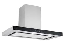 Award T Model Rangehood 90cm 1,000 m3/h max. Extraction Stainless Steel & Black Glass with Soft Touch Controls