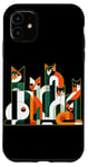 Coque pour iPhone 11 Geometric Cat Family Art