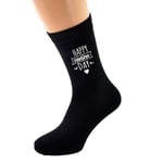 Happy Valentines Day Black Socks Size 5-12 - X6N1232