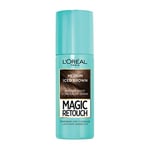 L'Oreal Magic Retouch Medium Iced Brown Temporary Instant Root Concealer Spray, Use with Home or Salon Hair Dye or Hair Colour, Ideally Conceals Grey Hair with Easy Application, 75 ml