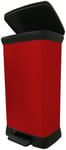 Curver 50 Litre Deco Pedal Bin - Red