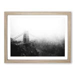 The Clifton Suspension Bridge Painting Modern Art Framed Wall Art Print, Ready to Hang Picture for Living Room Bedroom Home Office Décor, Oak A3 (46 x 34 cm)