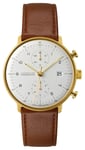 Junghans 27/7800.02 Max Bill Chronoscope Brown Leather Strap Watch