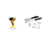 WAGNER Battery-Operated Heat Gun Furno 550, incl. Reflector and Wide-Jet Nozzle + WAGNER Pro Advanced-Paint Scraper kit for FURNO Heat Guns, incl. 5 Blades