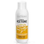 La Rosa ACETONE 100% Pure Dissolvant pour vernis à ongles 500 ml, acétone semi permanent, gel UV/LED Soak Off, colle à faux ongles en acrylique, parfum citron