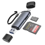 Tech-Protect Ultraboost USB-C til USB-A SD/MicroSD-kortleser - Grå