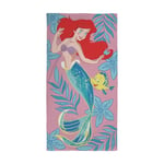Character World Official Disney Princess Ariel and Flounder Towel | Under-the-Sea Delight, Super Soft Feel | Perfect for Bath, Beach & Pool | 100% Cotton, One size 140cm x 70cm, Pink