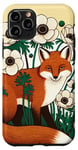 Coque pour iPhone 11 Pro Red Fox Art Fleurs Anémone Windflower