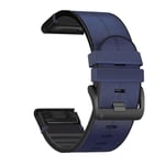 Universal Garmin-stropp (26mm) Skinn- og Silikonrem - Blå