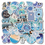 50 Pcs Blue VSCO Girls Stickers Hydro Flask Skateboard Sticker for Water Bottle DIY Laptop Gift Card Luggage Music Film Suitcase