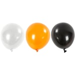 Balloner, Halloween, Hvid/orange/sort, 10 stk.