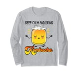 Kombucha tea slogan Keep calm and drink Kombucha Long Sleeve T-Shirt