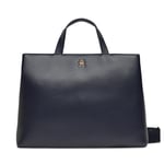 Handväska Tommy Hilfiger Th Essential Sc Workbag Corp AW0AW16085 Mörkblå