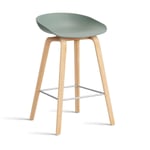 HAY About a Stool 32 Low barstol såpat ekstativ 2.0 Fall green-rostfritt stålstöd