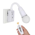 Smart Wireless Remote Flexible Wall Light Lamp Holder, Plug-in Night Light Adapter E27 Extension LED Bulb Socket to UK Type Plug Universal Adapter