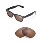 Walleva Polarized Brown Replacement Lenses For Ray-Ban Wayfarer RB2132 52mm
