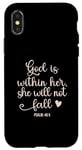 iPhone X/XS God is Within Her She Will Not Fall 46 5 Bible Verse Black Case