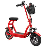 SILOLA Mini Electric Scooter with Seat, Anti-Theft Alarm, 250W Motor, 10 Inch Tires, Max Speed 25Km/H, Foldable Electric Scooter with Cruise Control And USB Charging