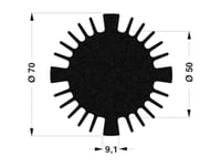 Fischer Elektronik Sk 570 25 Sa Led-Kylelement 1,77 K/W (Ø X H) 70 Mm X 25 Mm