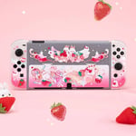 Coque Rigide Pour Console Oled Joy-Con Compatible Avec Nintendo Switch Kawaii Rose Mignon Harvey Bunny
