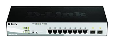 D-Link DGS-1210-10P/E Smart+ Managed Gigabit Switches 8 Ports + 2 Ports SFP - Cordon d'alimentation UE Uniquement