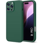 Mobilskal för iPhone 16 Pro - Silikon Skydd - Nattgrön - Ultra Slim - Halkfri - Mjuk Nattgrönt