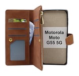 XL Motorola Moto G55 5G Lyx Plånboksfodral (Brun)