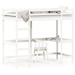 vidaXL Våningssäng med skrivbord vit 90x200 cm massiv furu -  Sängar & sängramar