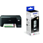 Epson EcoTank ET-2812 Print/Scan/Copy Wi-Fi Ink Tank Printer, With Up To 3 Years Worth Of Ink Included & Epson EcoTank 104 Black Genuine Ink Bottle