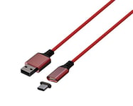 Konix Mythics Câble de charge magnétique premium 3 m type A à C pour manette Xbox Series X|S - Chargement grande vitesse - Rouge