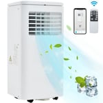 Climatiseur mobile-Déshumidificateur-Ventilateur-7000 BTU-h et 2000W-Classe énergétique A-3 modes fonction-80m³-Blanc